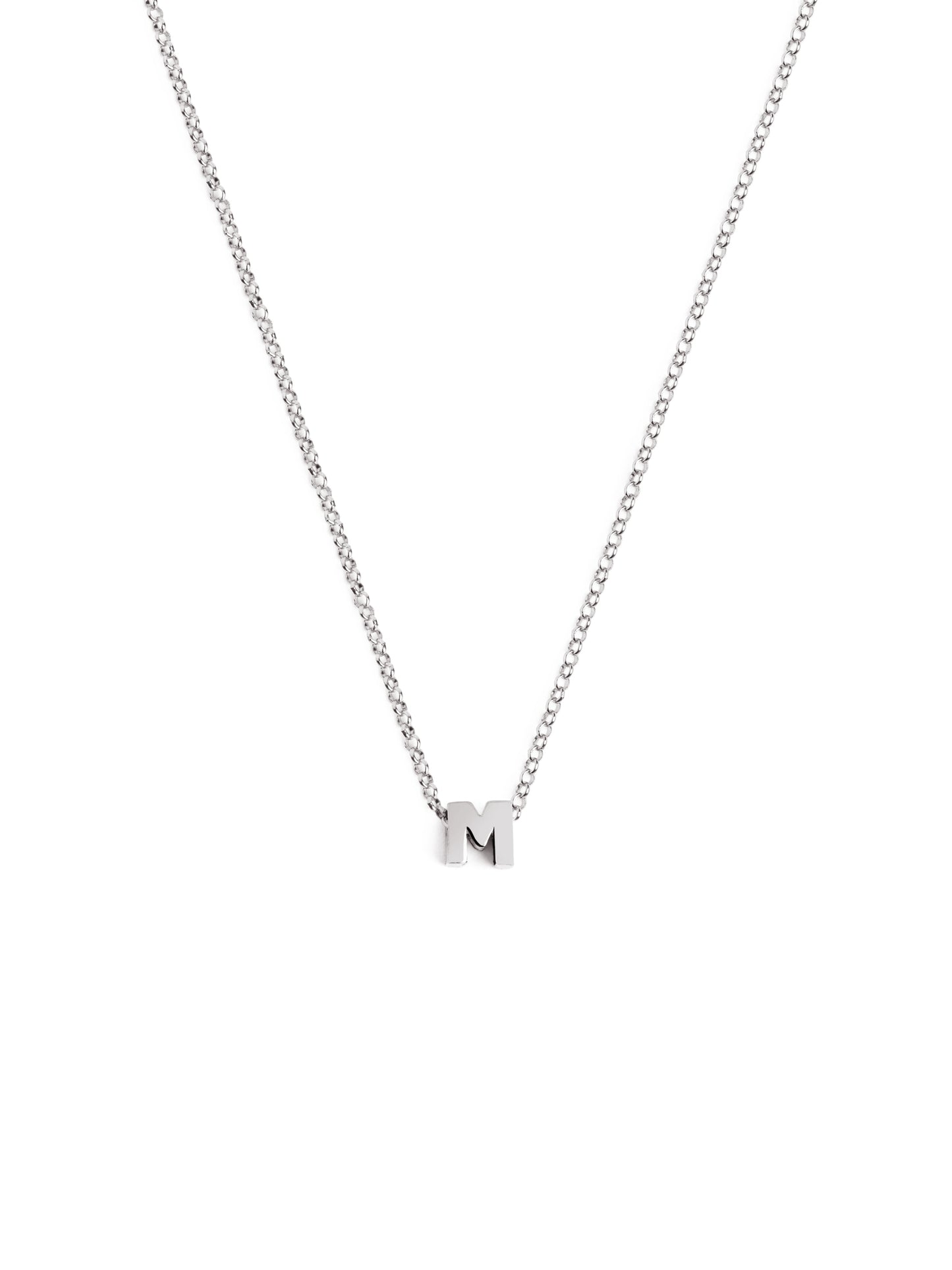 Zilveren ketting met gepersonaliseerd initiaal
