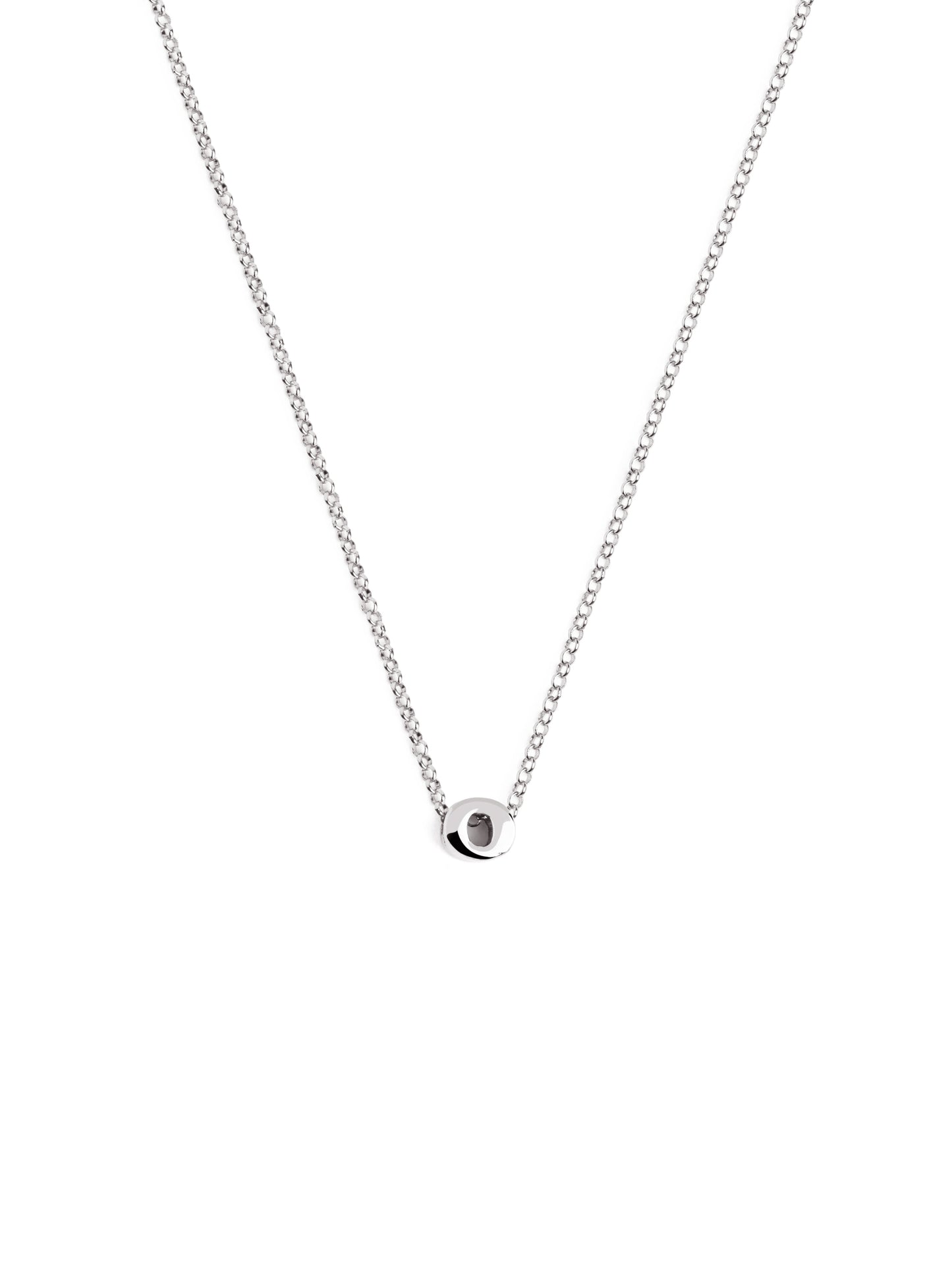 Zilveren ketting met gepersonaliseerd initiaal