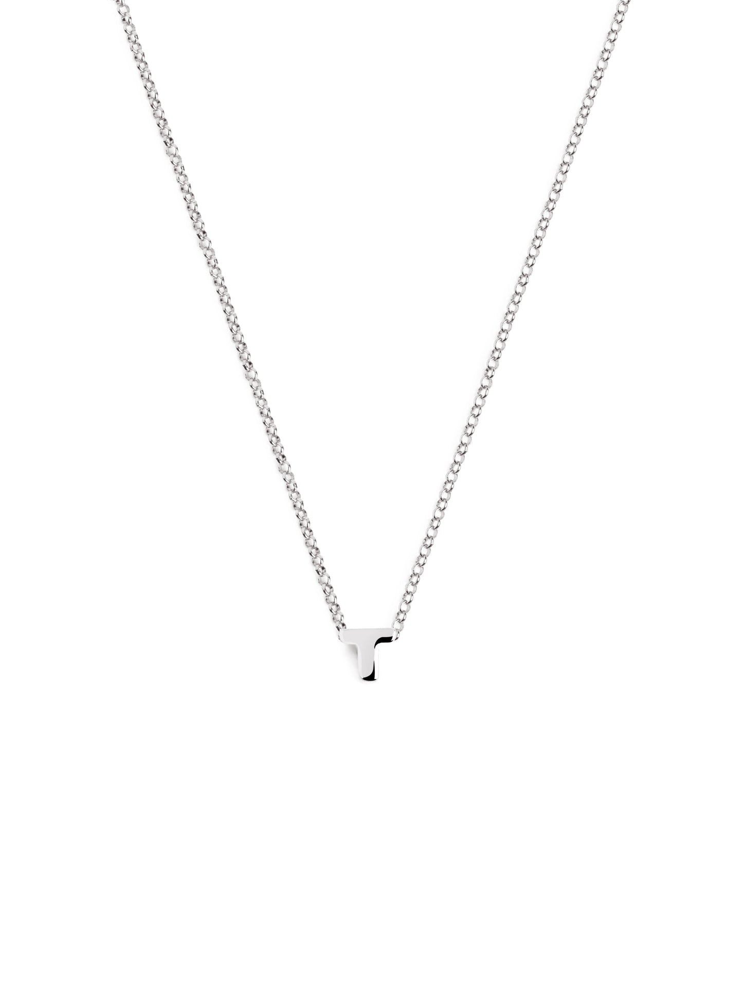 Zilveren ketting met gepersonaliseerd initiaal