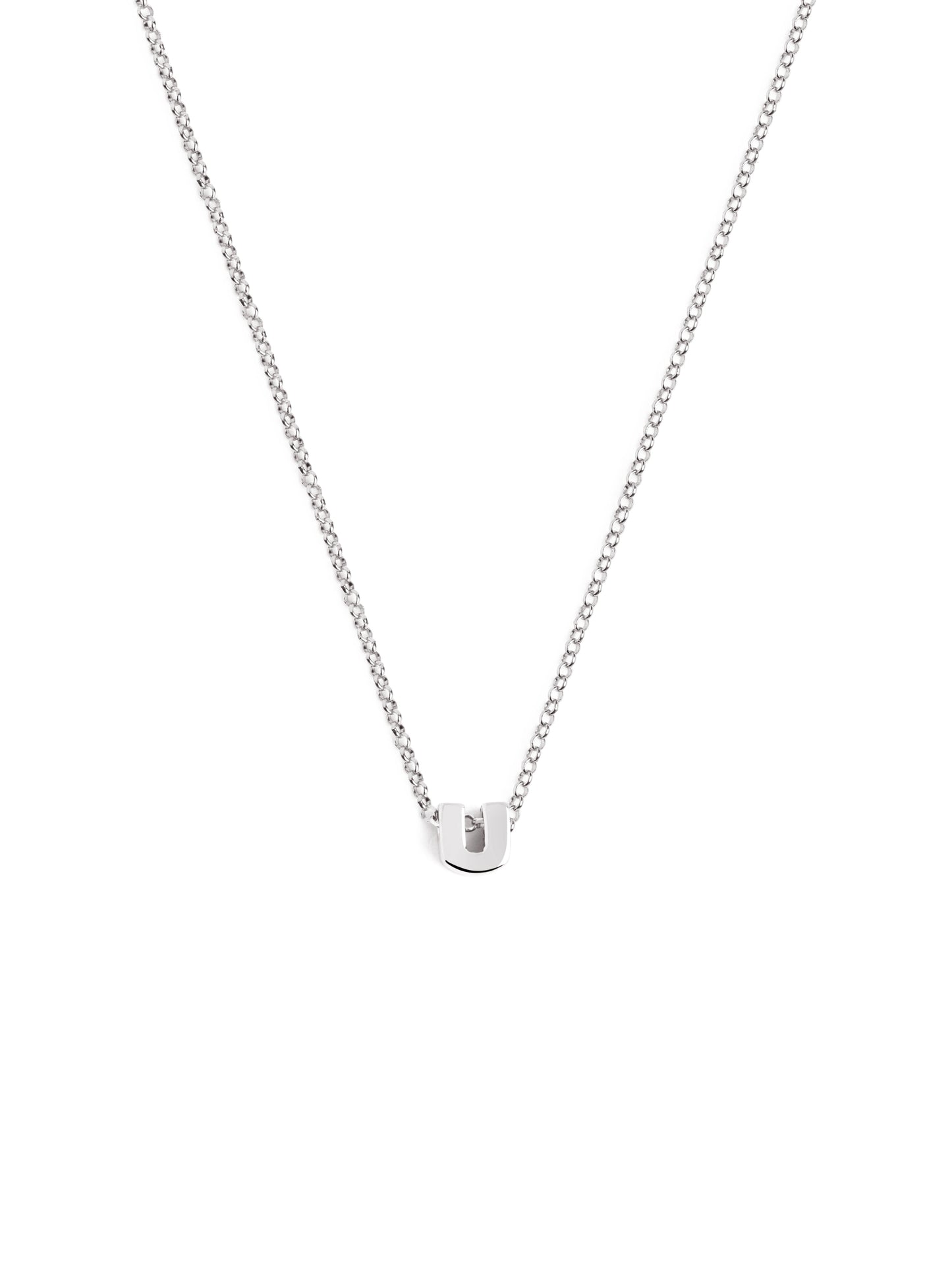 Zilveren ketting met gepersonaliseerd initiaal