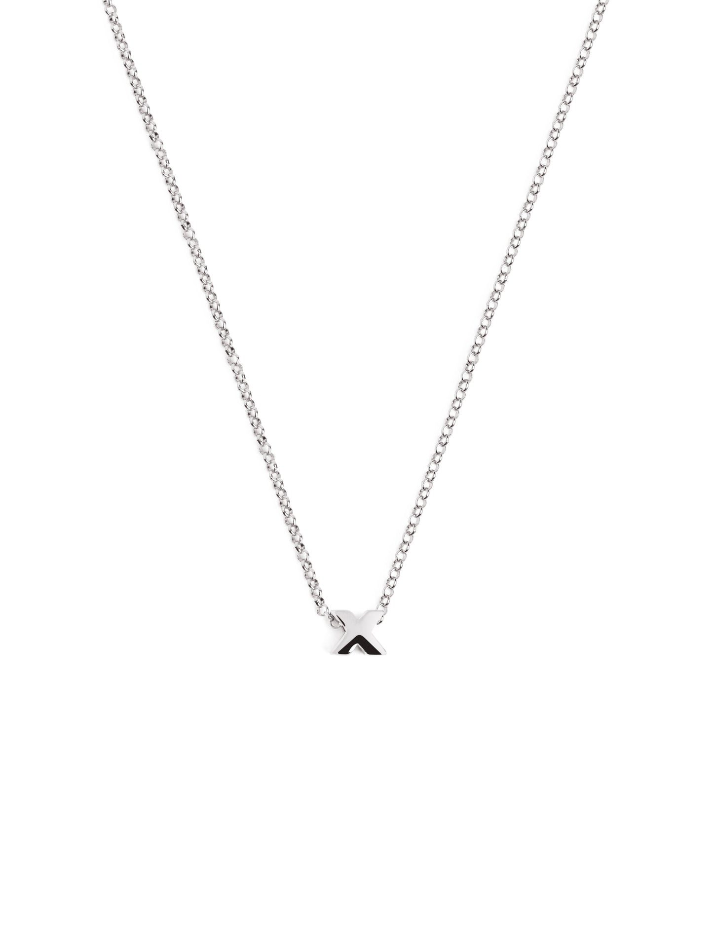 Zilveren ketting met gepersonaliseerd initiaal