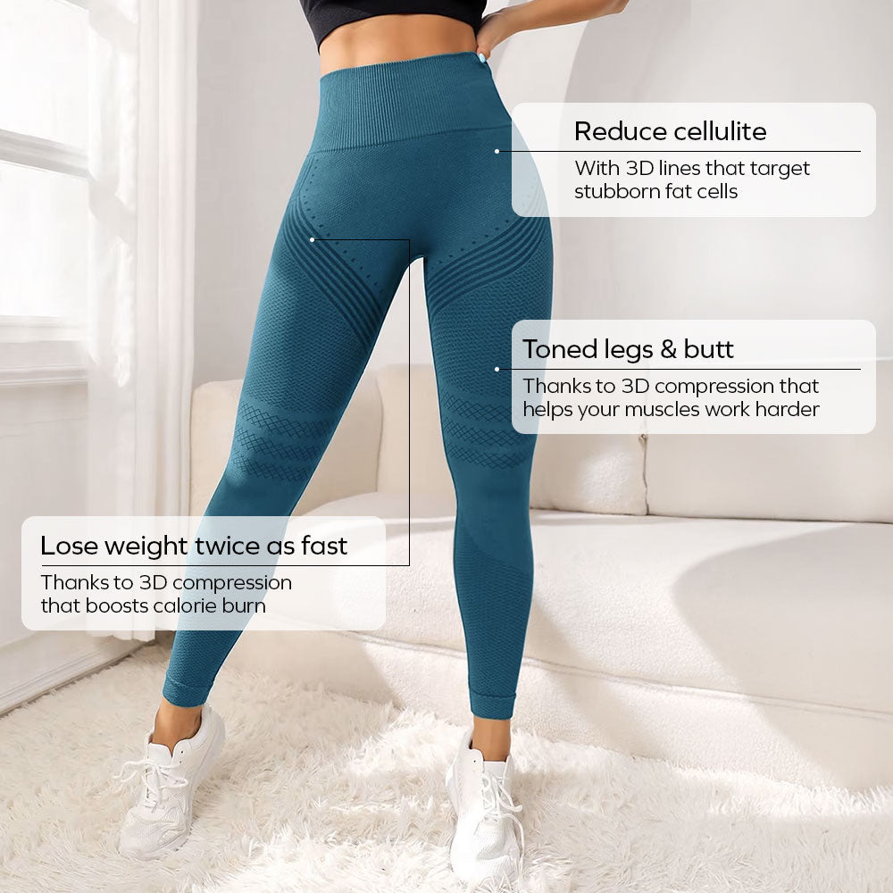3D Legging | Blauwgroen